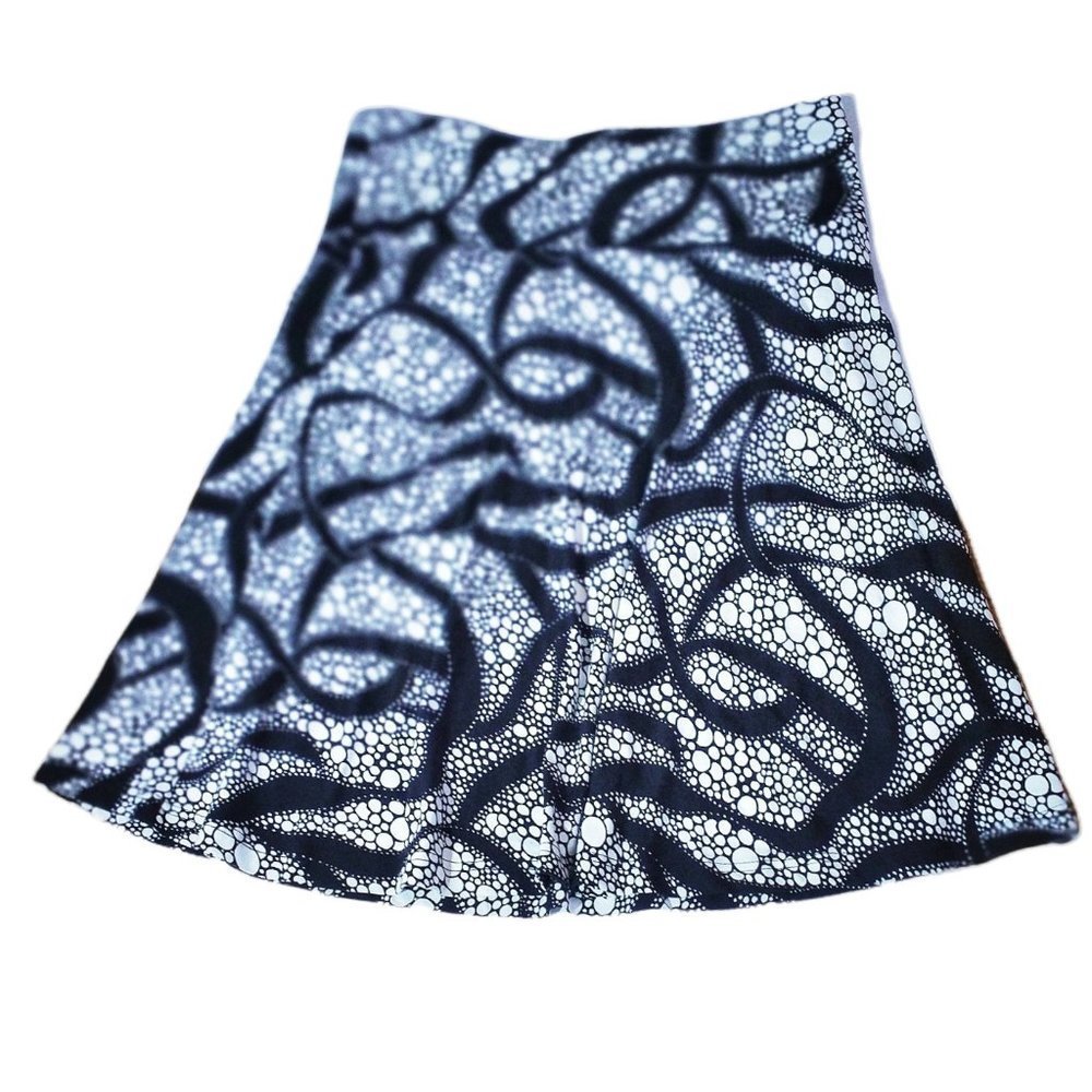 Black & White Skirt, Abstract Print